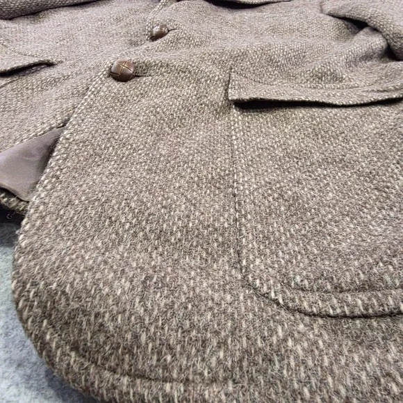 Vintage Chaps Ralph Lauren Blazer Mens 40? Brown Herringbone Wool Tweed Coat USA